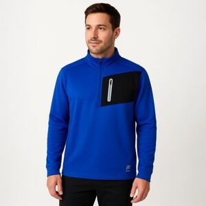 Fila Sport Men’s Live In Motion Blue 1/4 Zip Fleece Pullover Size XL